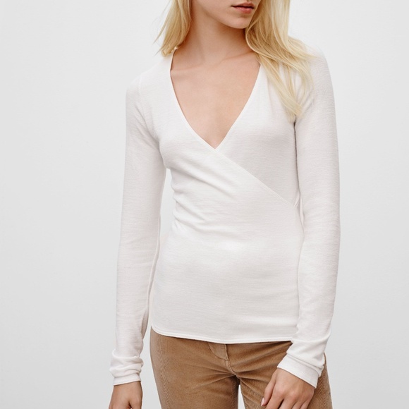 Aritzia Wilfred Free Long Sleeve Wrap Top - Picture 1 of 1